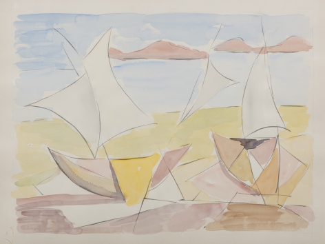 Felrath Hines, Untitled (Boats) , 1952